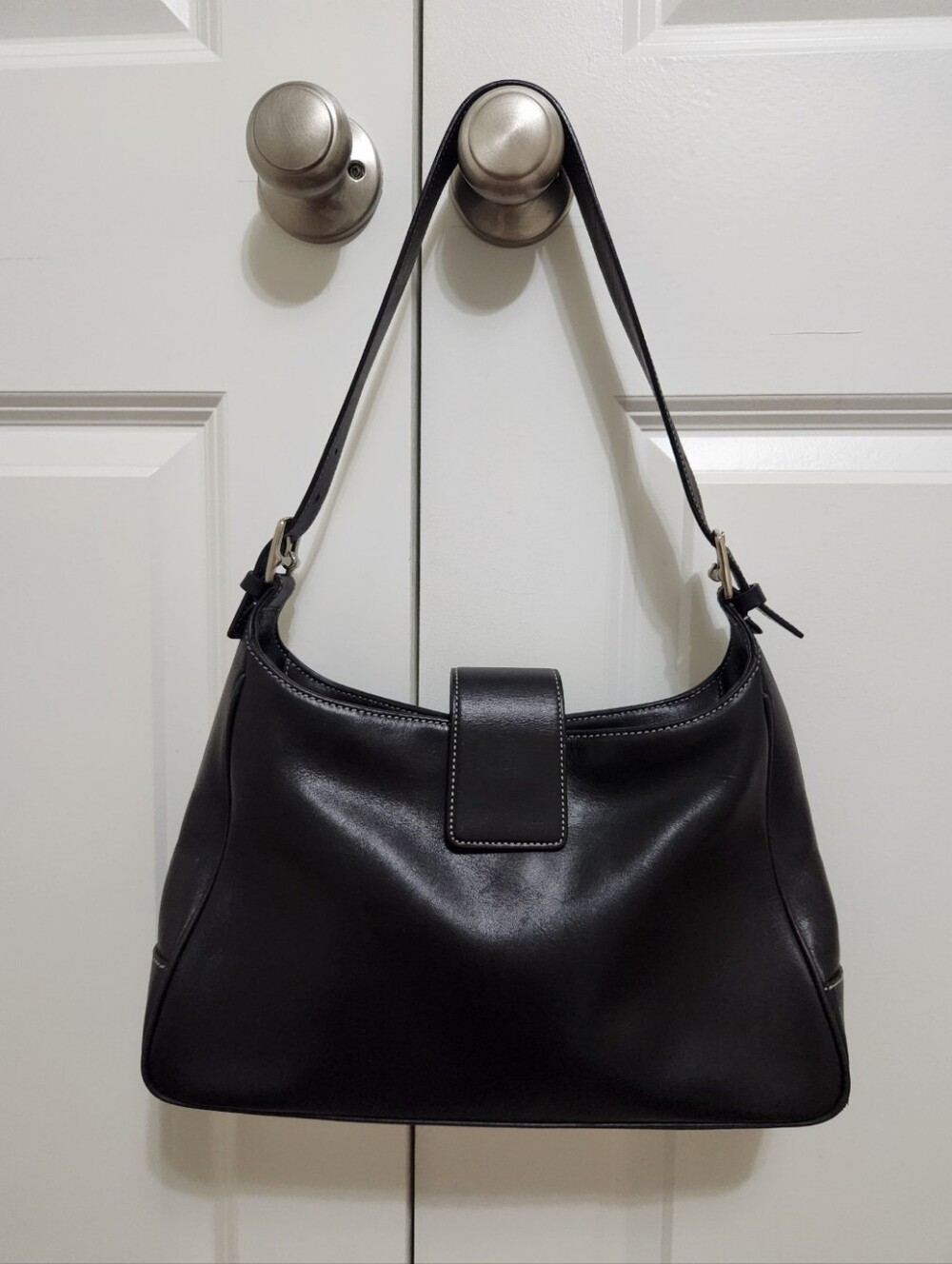 Vintage Coach 7783 Hampton Black Leather Hobo Shoulder Bag